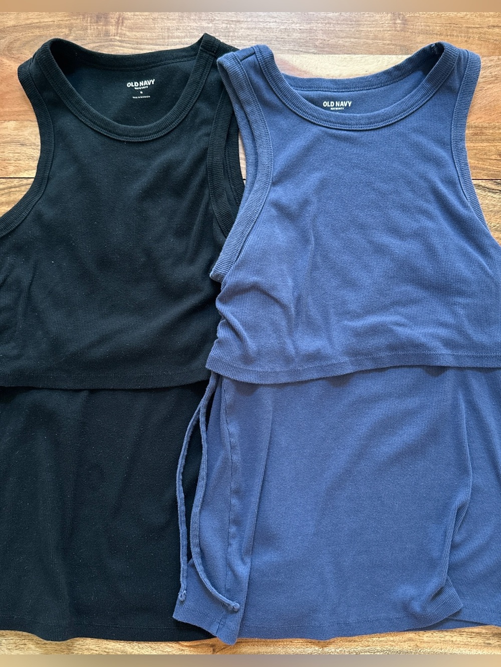 Old Navy 2 Medium Maternity EveryWear Sleeveless TieSide Nursing Top Black&Blue